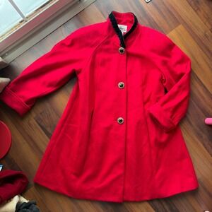 Worthington Petite Red Wool Blend Button Front Blazer Jacket Women's 6P